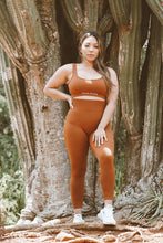 Load image into Gallery viewer, FIT GIRL SUMMER legging set with Square neck top in RUST