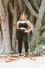 Load image into Gallery viewer, FIT GIRL SUMMER legging set with Square neck top in ONYX